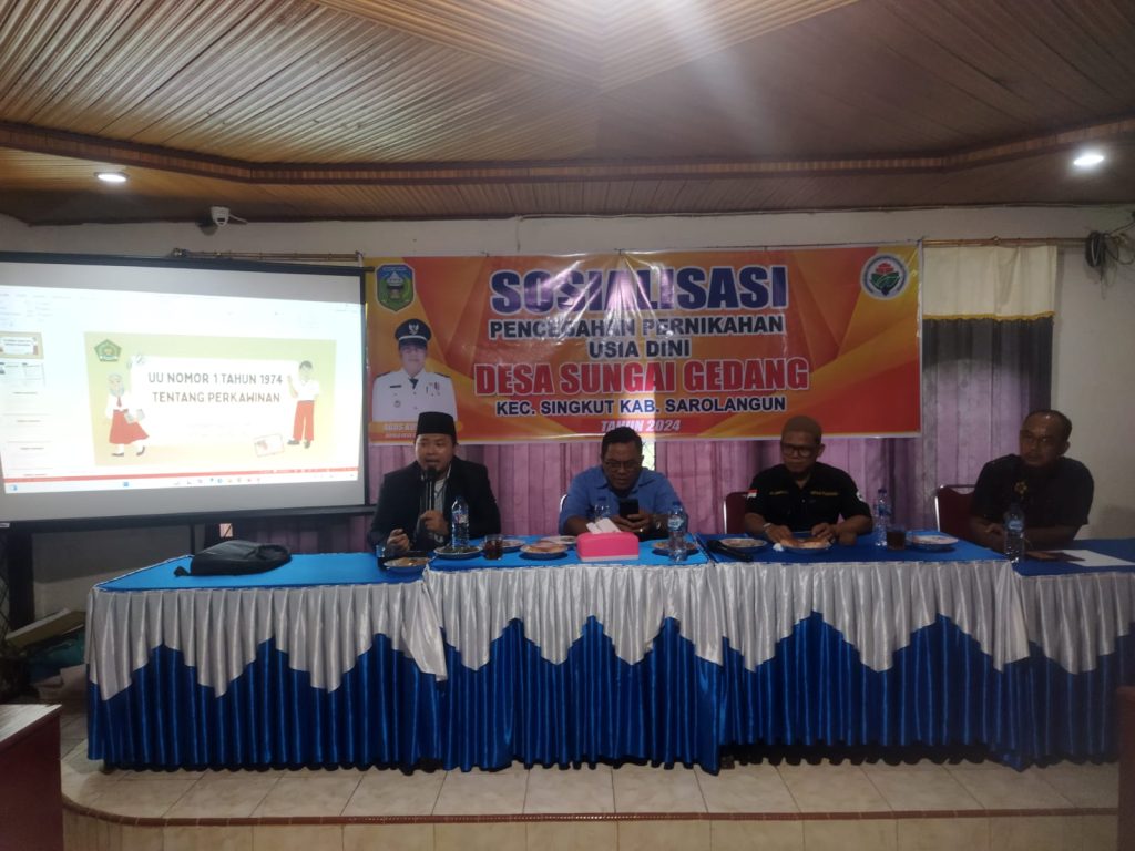 Kua Singkut Hadiri Sosialisasi Pencegahan Pernikahan Usia Dini, Di Desa Sungai Gedang